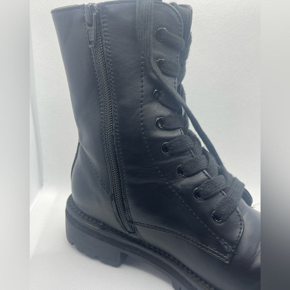 Girls' Zipper Lace-Up Boots Black Size 6 - Picture 9 of 12